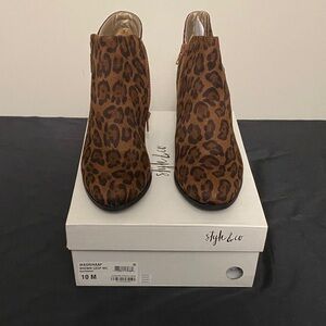 Style & Co. Women's Ankle Boots - Leopard Print